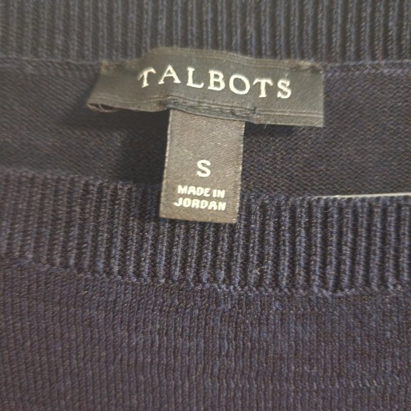 Talbots Boatneck Striped Sweater with Button Accent on Shoulder | Womens Small - Picture 5 of 5
